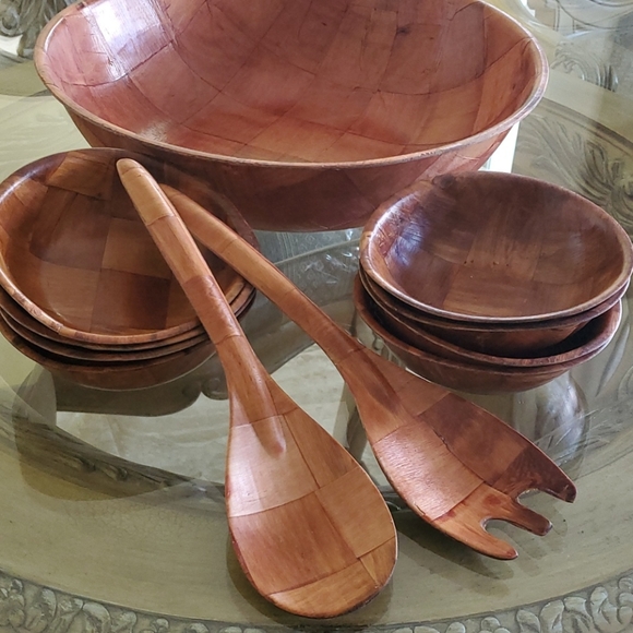 Dining Vintage Weavewood Salad Bowls Set Poshmark